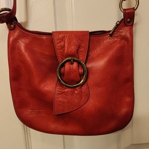Texier red leather bag